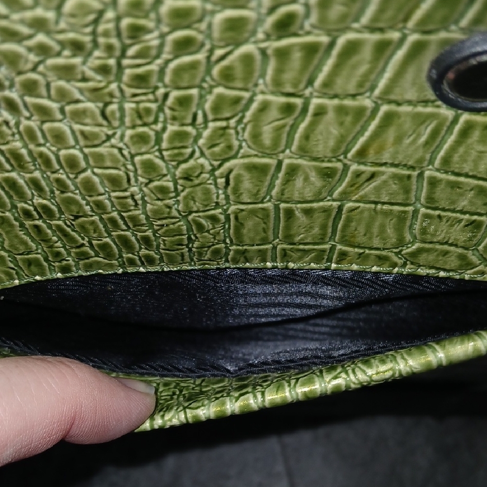 Franklin Covey Green Rolling Laptop Bag with Wheels Alligator Print - Picture 11 of 13
